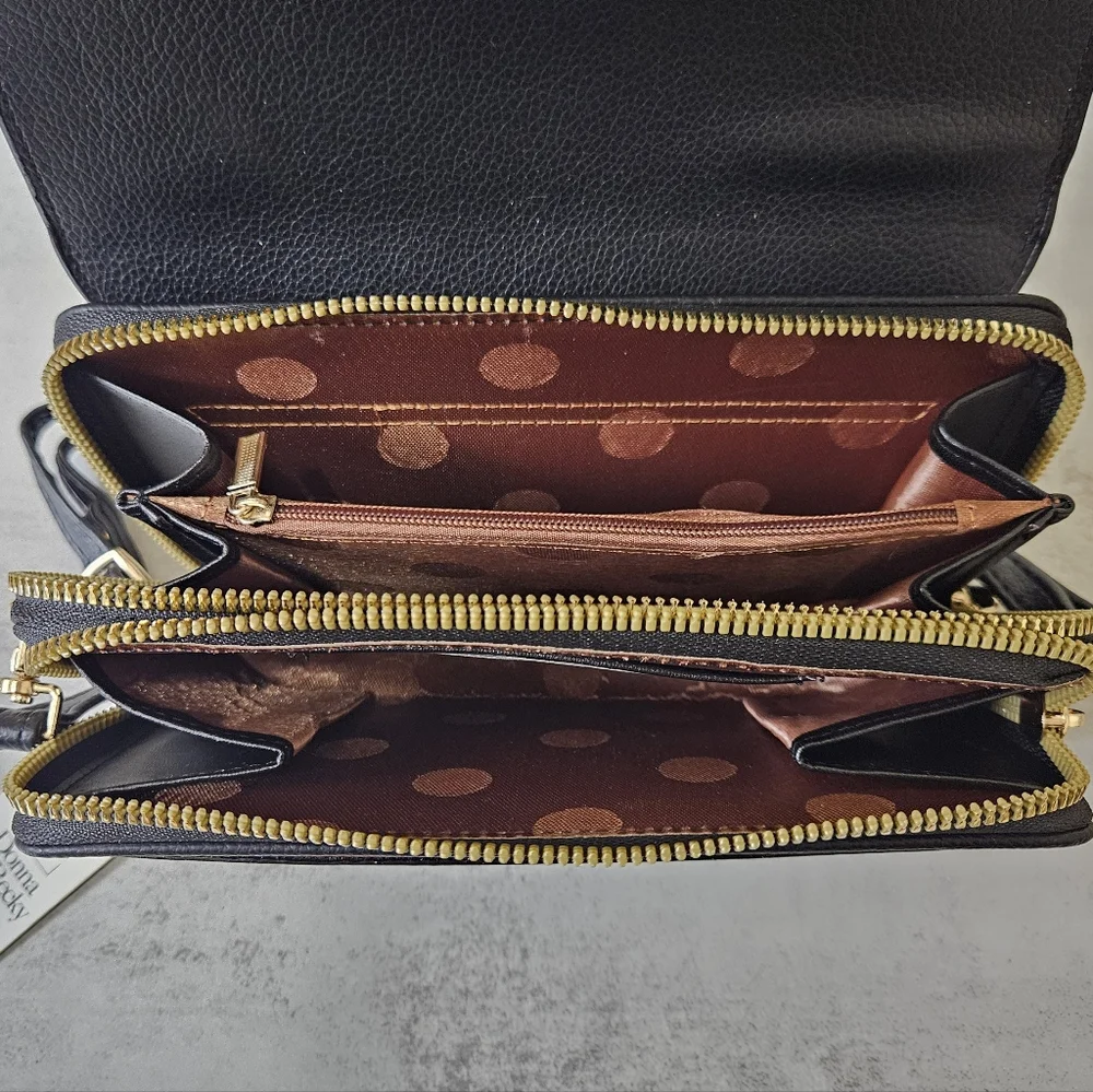 Donna & Becky Leilani Double Zipper Crossbody Purse